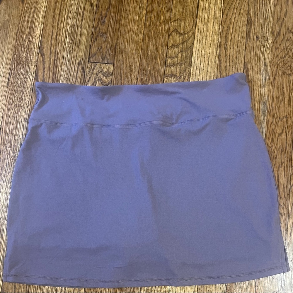 Purple Mini Athletic Pencil Skirt with Wrap Design - Picture 3 of 4